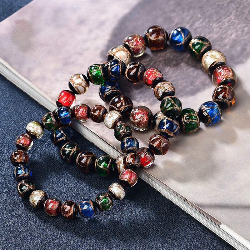 Liuli Glass Bead Spiritual Bracelet for Luck and Protection