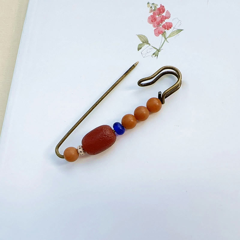 8 cm große Bodhi-Samen-Achat-Brosche für die Vorteile von Ruhe und Harmonie