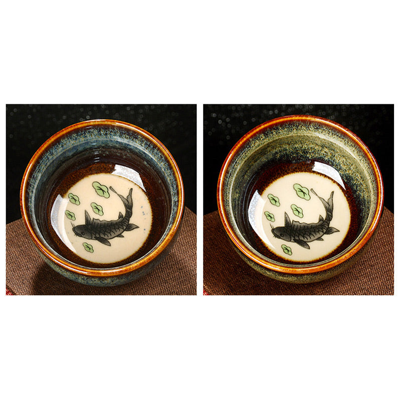 8 cm Keramik Jian Zhan Drachenlotus Teetasse | Zen Dekor