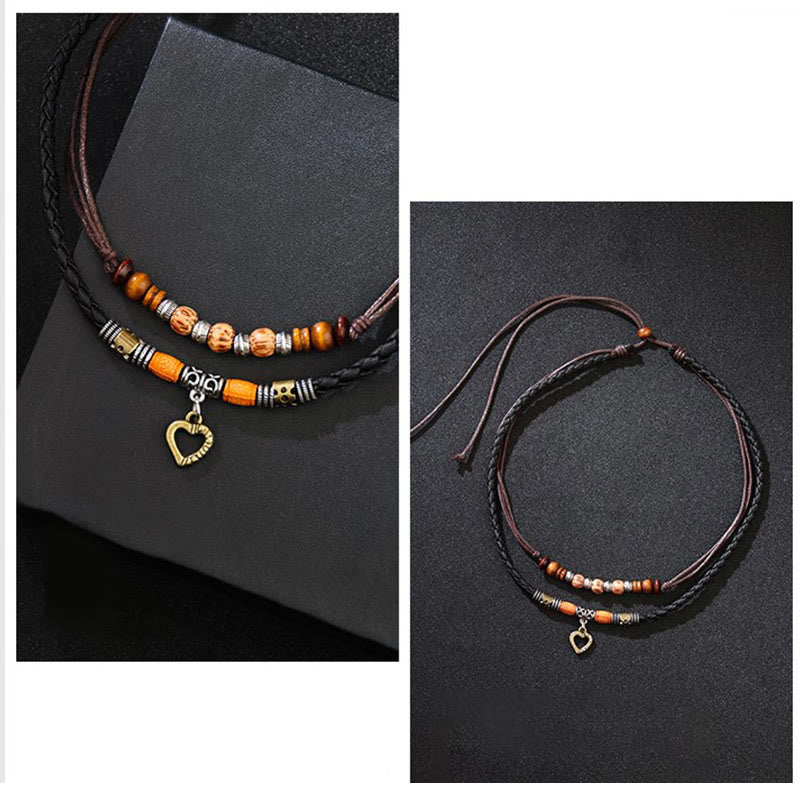 Kupfer-Set mit Herzperlen und Heilungskette und Armband