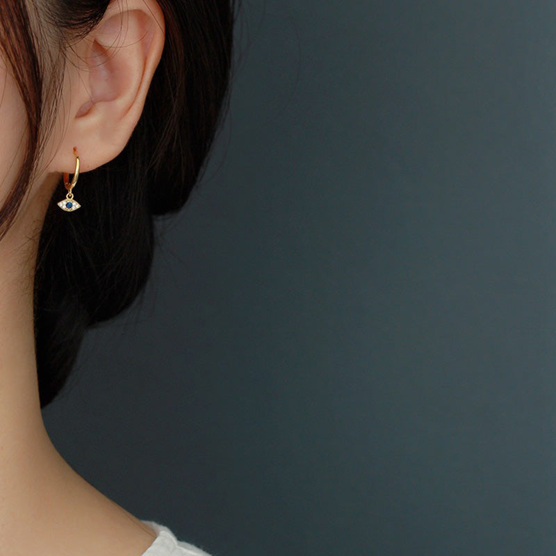 925 Sterling Silver Evil Eye Protection Stud Earrings