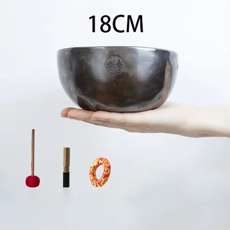 Full Moon Tibetan Singing Bowl Handmade Mindfulness Meditation Nepal Singing Bowls Yoga Chakra Sound Healing Therapy Accessories