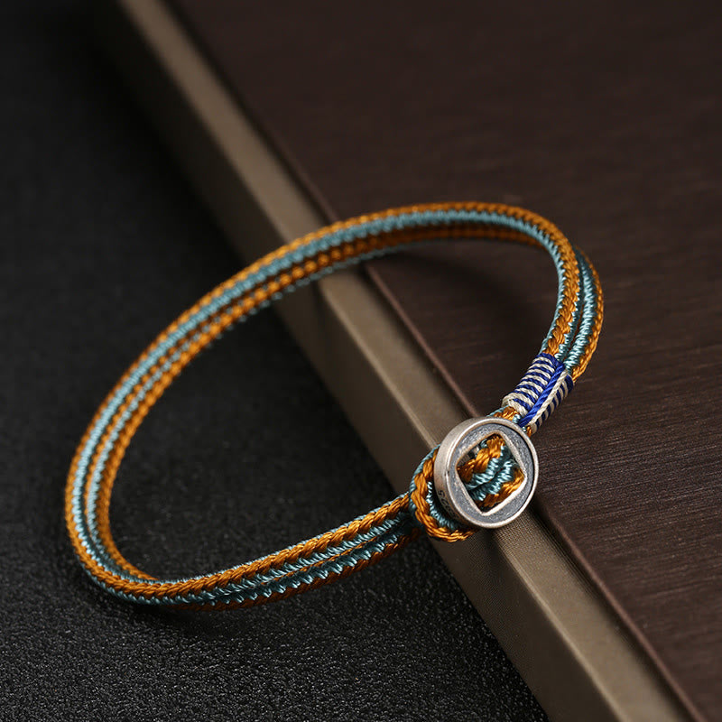 925 Sterling Silver Handmade Protection Weave String Bracelet