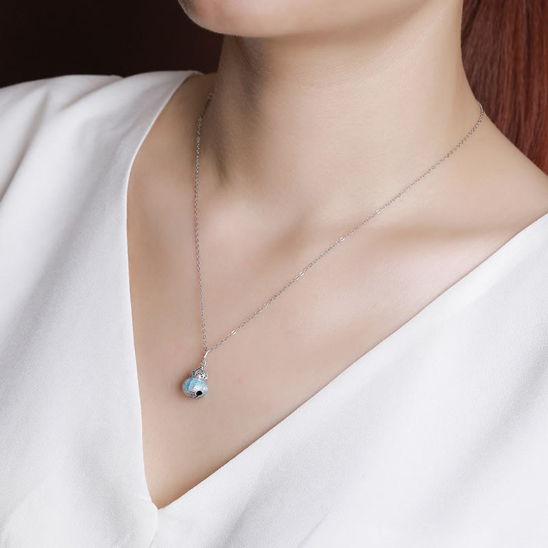 Om Mani Padme Hum 999 Silber Kürbis Weisheit Halskette Anhänger