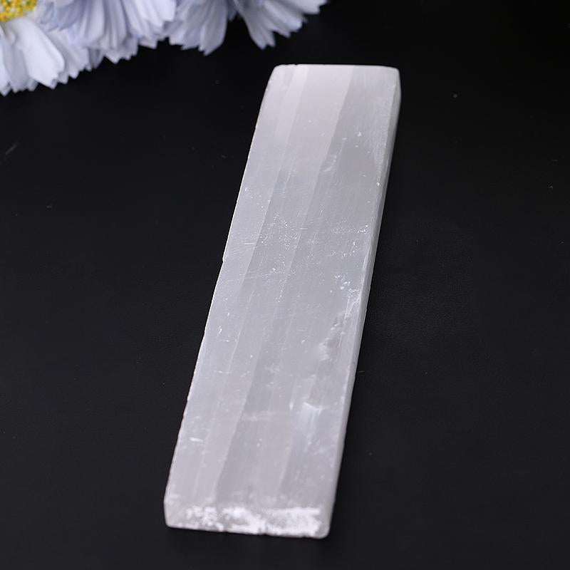 Selenite Crystal Wand with Chakra Engraving 7.5"