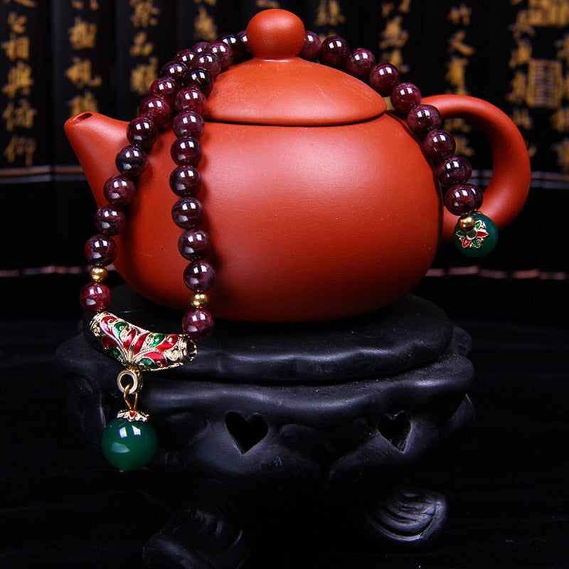 7mm Garnet Healing Bracelet for Calm & Protection