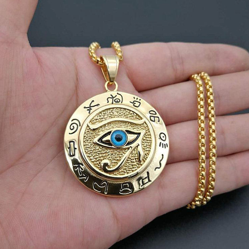 Eye of Horus Titanium Steel Protection Necklace Pendant