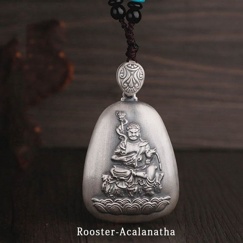 999 Sterling Silver Chinese Zodiac Protection Pendant Necklace