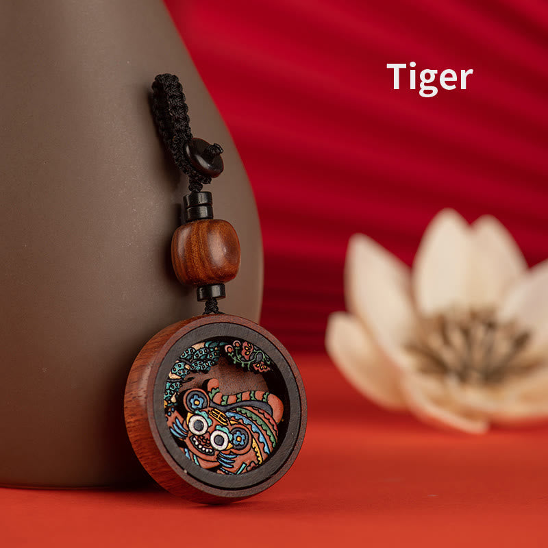 Year Of The Dragon Rosewood Zodiac Key Chain