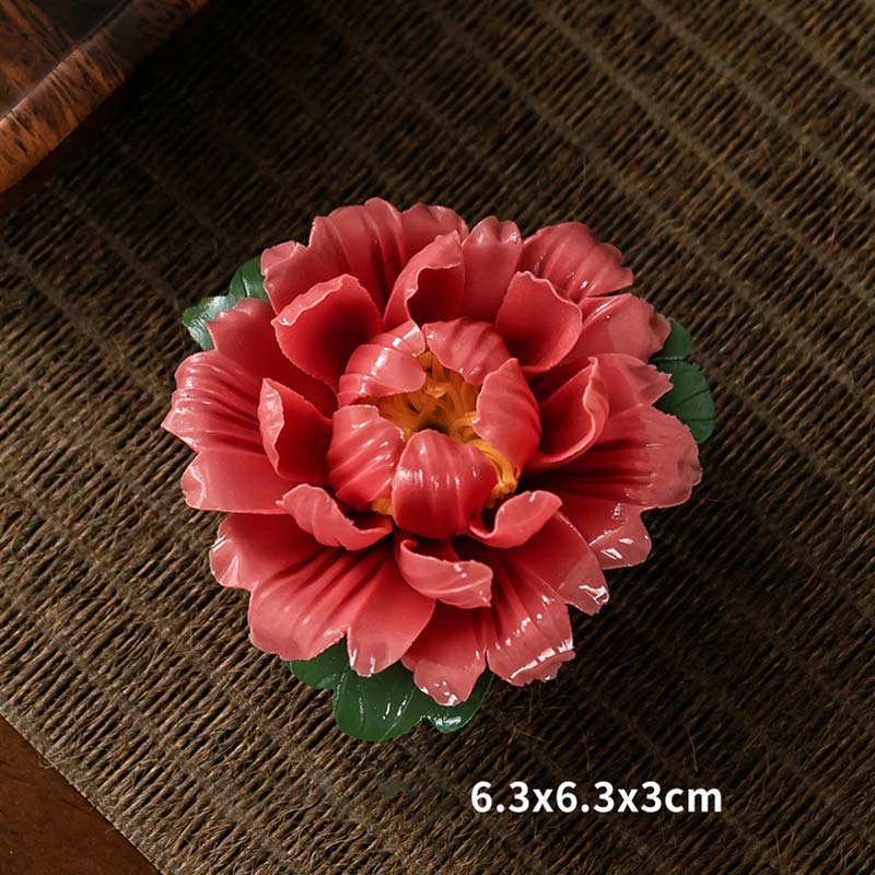 Tibetischer Lotus-Segen-Räucherstäbchenhalter aus Keramik