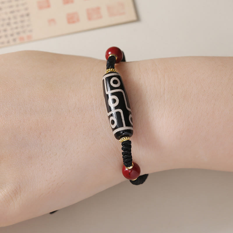 Nine-Eye Dzi Bead Spiritual Protection Bracelet