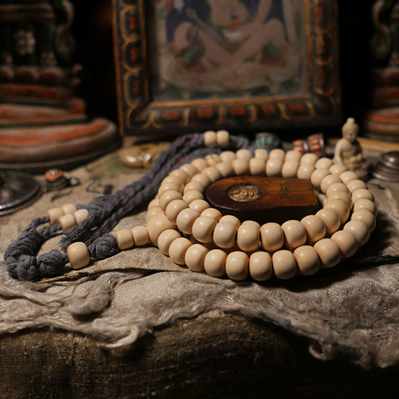 8 mm Abelia Biflora Holz 108 Perlen Warding Mala Armband