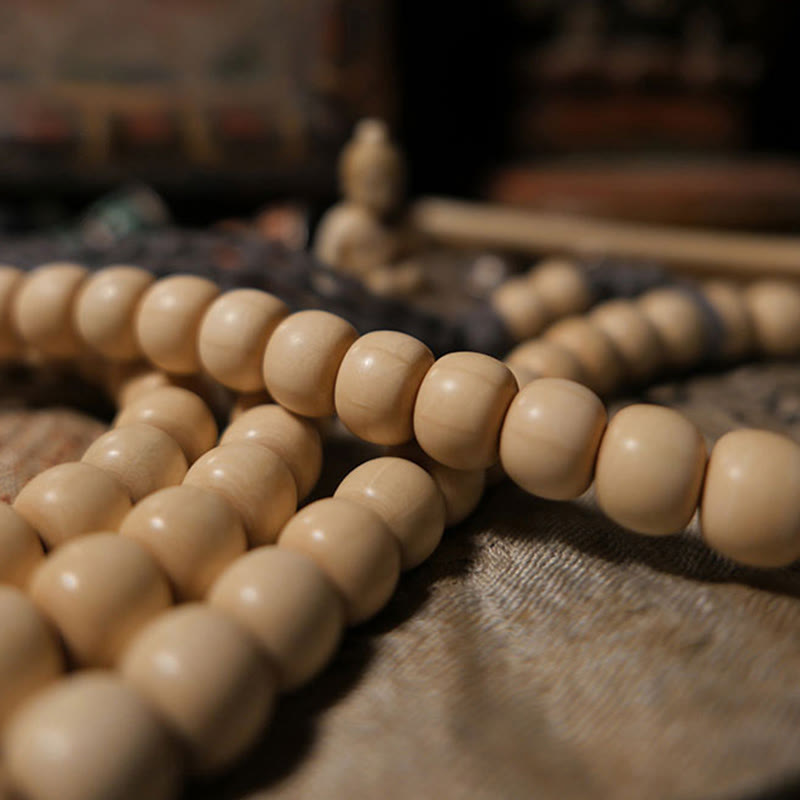8 mm Abelia Biflora Holz 108 Perlen Warding Mala Armband