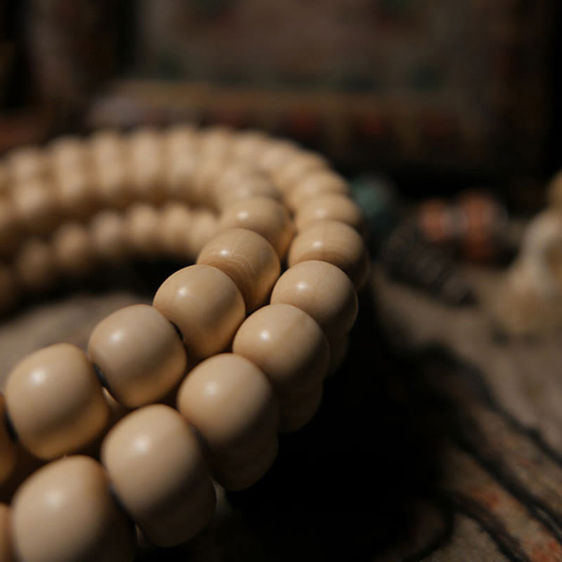 8 mm Abelia Biflora Holz 108 Perlen Warding Mala Armband