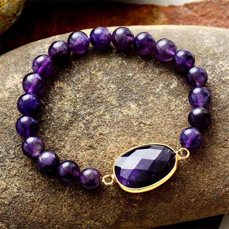 8 mm Amethyst-Balance-Armband mit Marquise-Muster