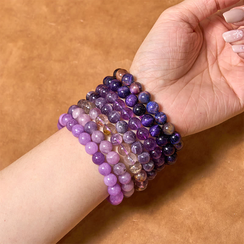 8 mm Amethyst-Heilarmband für emotionales Gleichgewicht