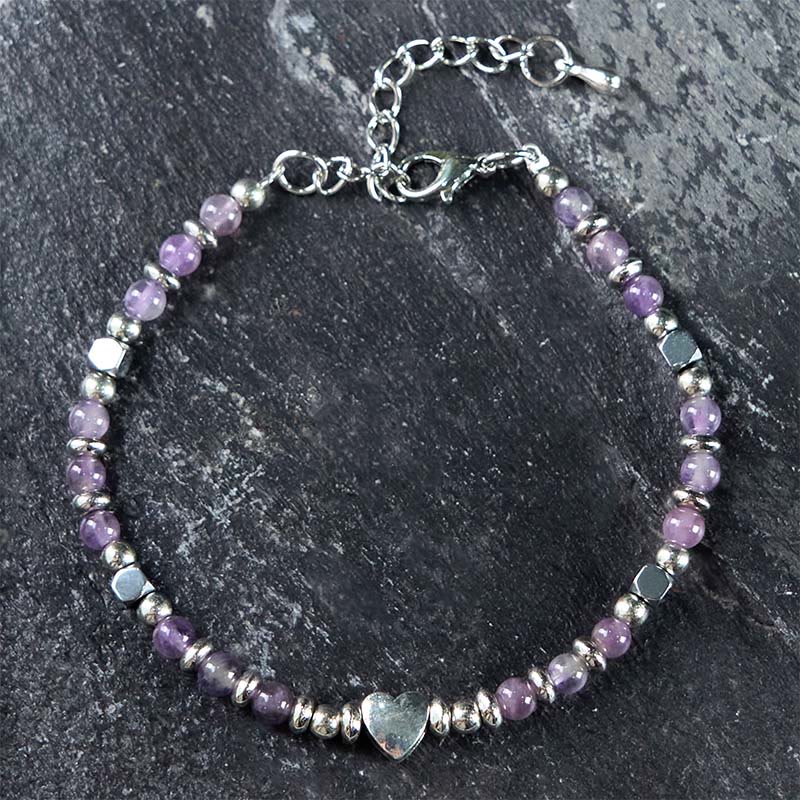 8 mm Amethyst-Heilenergiearmband für Gleichgewicht