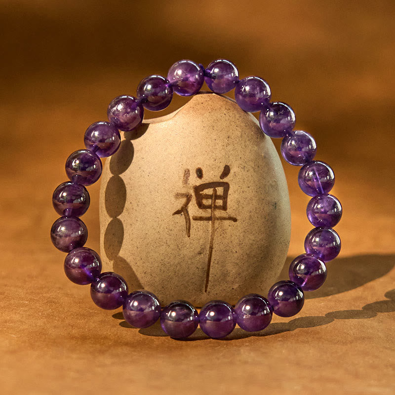 8 mm Amethyst-Armband zur Heilung des inneren Friedens und der Meditation