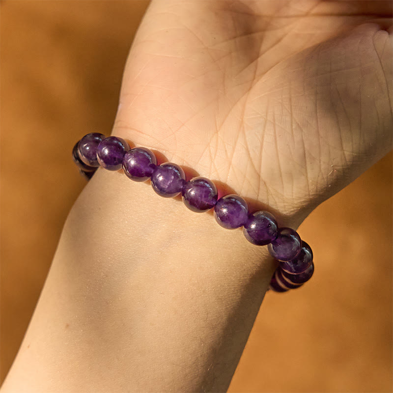8 mm Amethyst-Armband zur Heilung des inneren Friedens und der Meditation