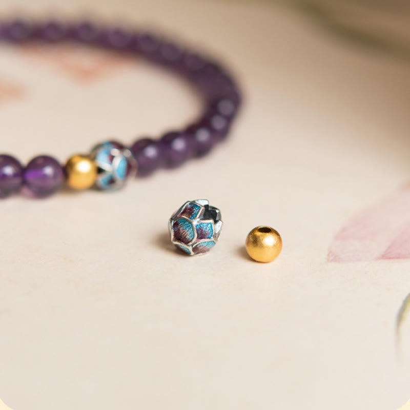 8 mm Amethyst-Lotus-Armband mit spirituellem Bewusstsein