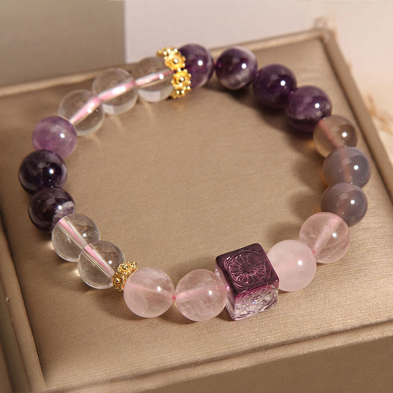 8 mm Amethyst-Rosa-Kristall-Armband „Inner Peace“