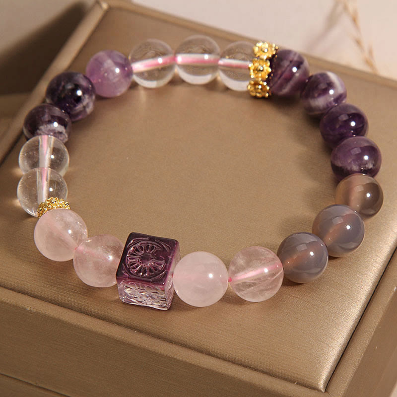 8 mm Amethyst-Rosa-Kristall-Armband „Inner Peace“