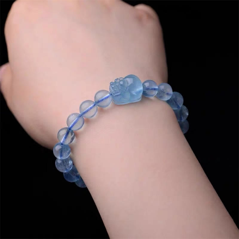 8 mm Aquamarin Pixiu Serenity Heilarmband