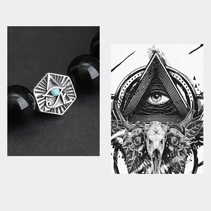 8 mm Reinigungsarmband aus schwarzem Obsidian und Tigerauge