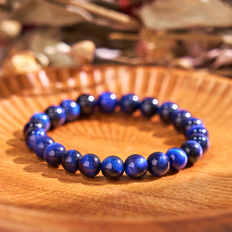 8 mm blaues Tigerauge-Armband für Ruhe und Gelassenheit