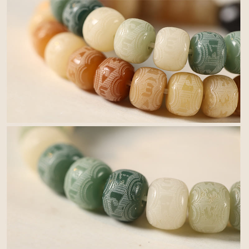 8 mm Bodhi Seed Om Mani Padme Hum Armband für Harmonie