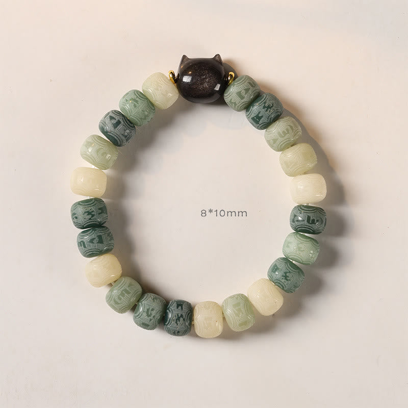 8 mm Bodhi Seed Om Mani Padme Hum Armband für Harmonie