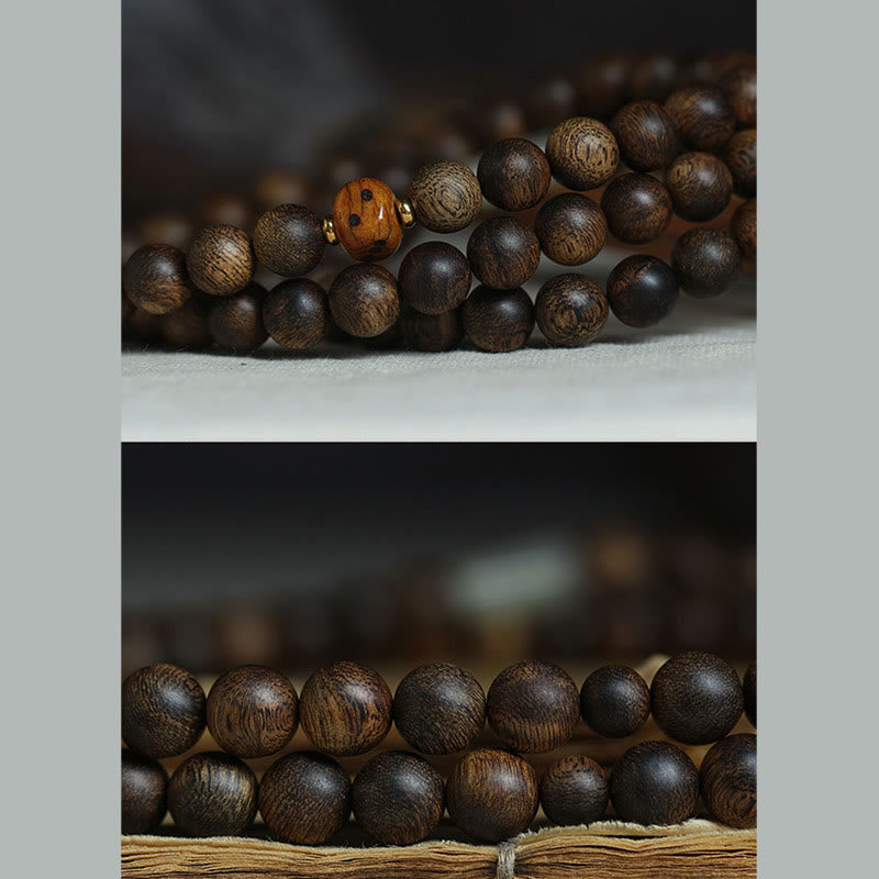 8 mm Brunei Agarwood 108 Perlen Mala Stärke Armband