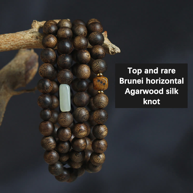 8 mm Brunei Agarwood 108 Perlen Mala Stärke Armband