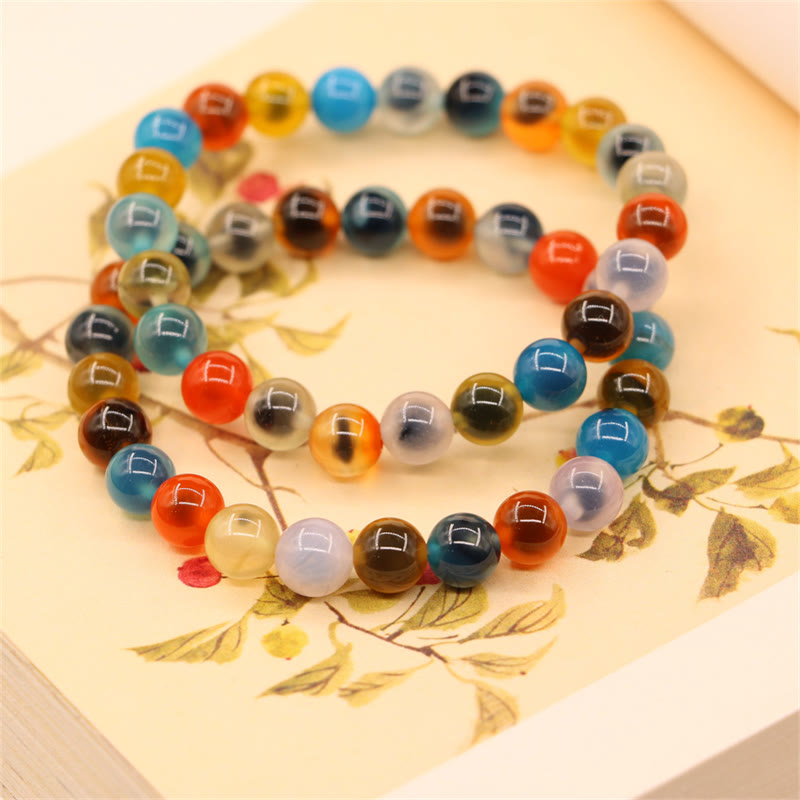 8 mm Candy-Achat-Kraftperlenarmband für Selbstvertrauen