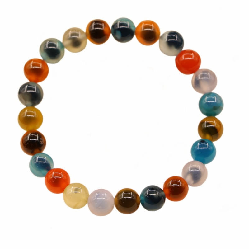 8 mm Candy-Achat-Kraftperlenarmband für Selbstvertrauen