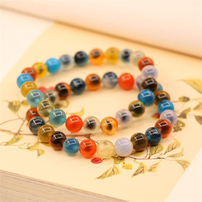 8 mm Candy-Achat-Kraftperlenarmband für Selbstvertrauen