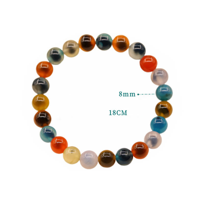 8 mm Candy-Achat-Kraftperlenarmband für Selbstvertrauen