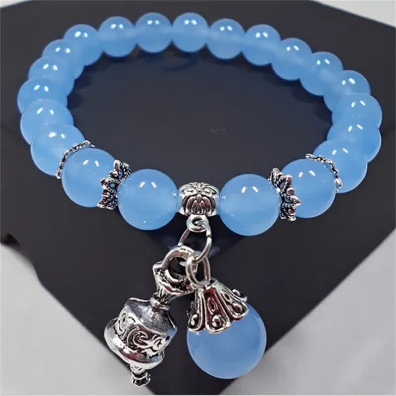 8 mm Chalcedon-Energiearmband für spirituelles Gleichgewicht