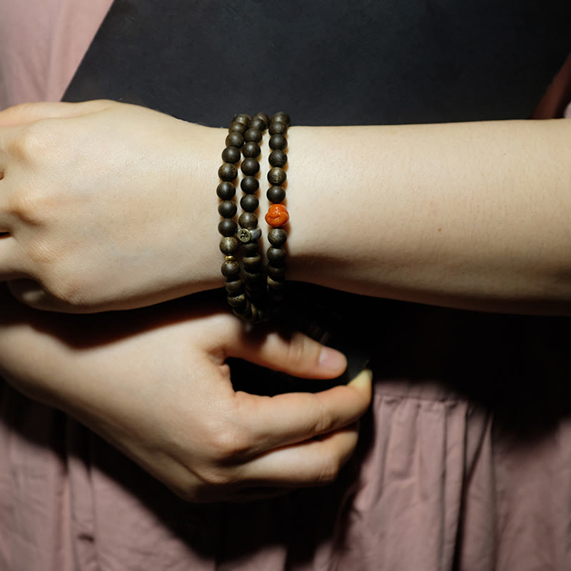 8 mm großes Balance-Armband mit chinesischem Tierkreiszeichen, Adlerholz und Jade