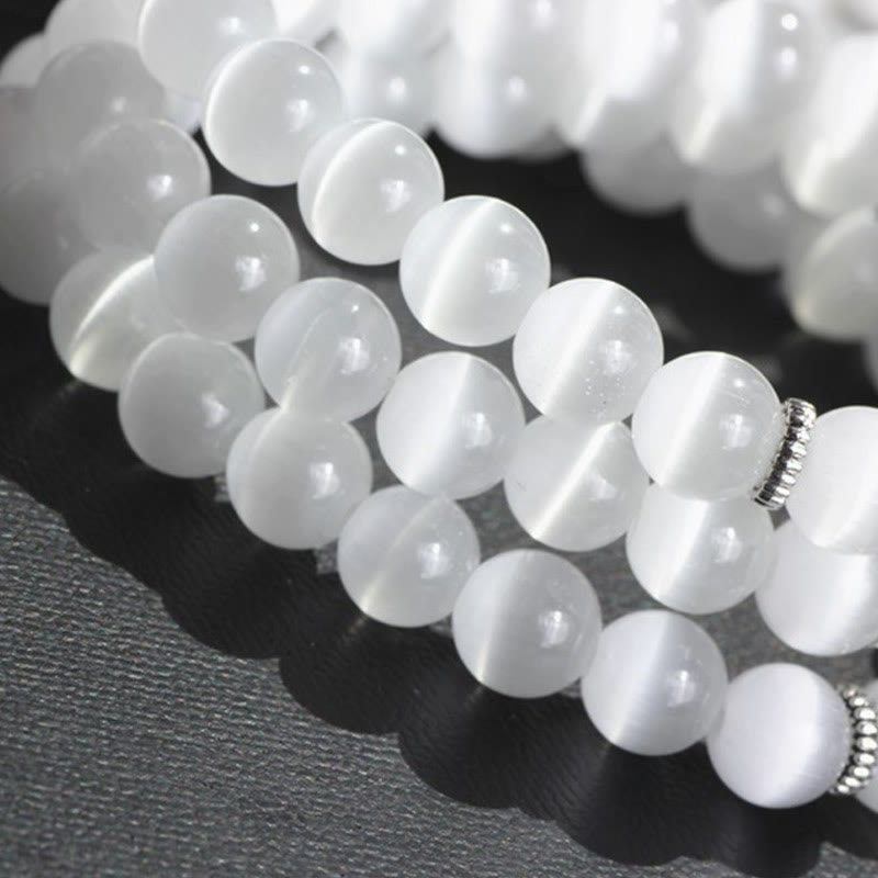 8 mm Chrysoberyll-Katzenauge PiXiu-Stützarmband mit dreifacher Wicklung