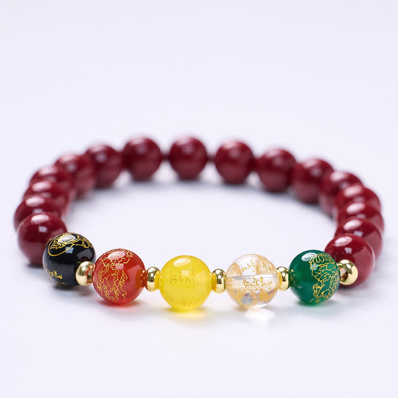 8 mm Zinnober-Achat-Segensarmband für Meditation