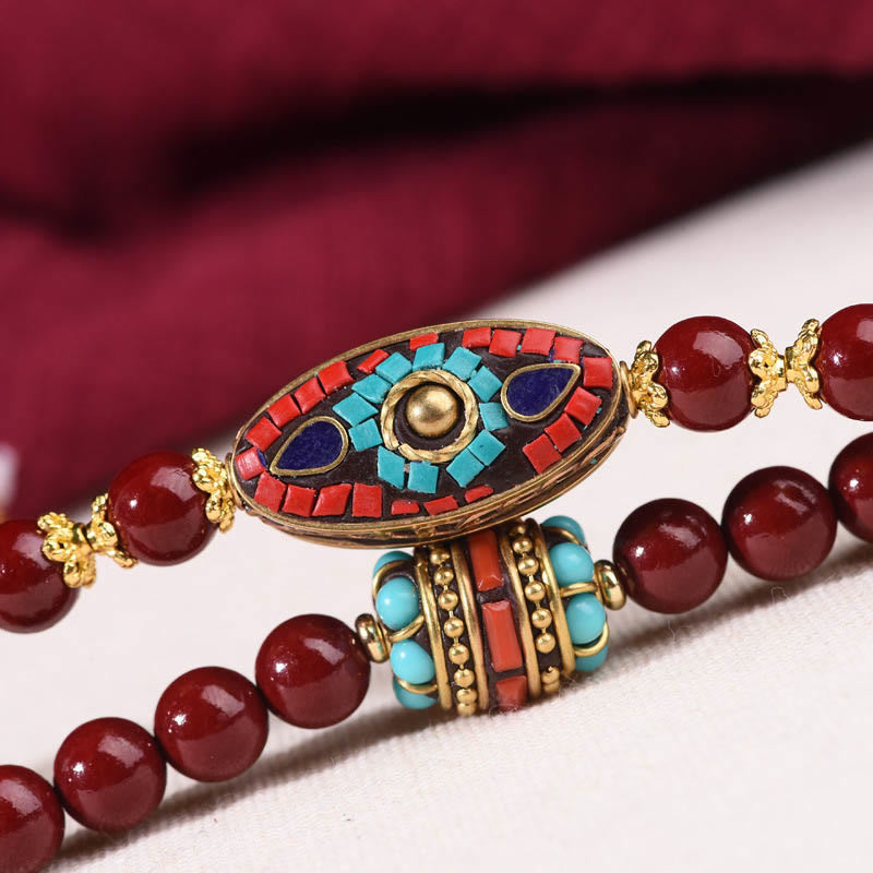 8mm Zinnober Bodhisattva Tara Ruhe Armband Mala