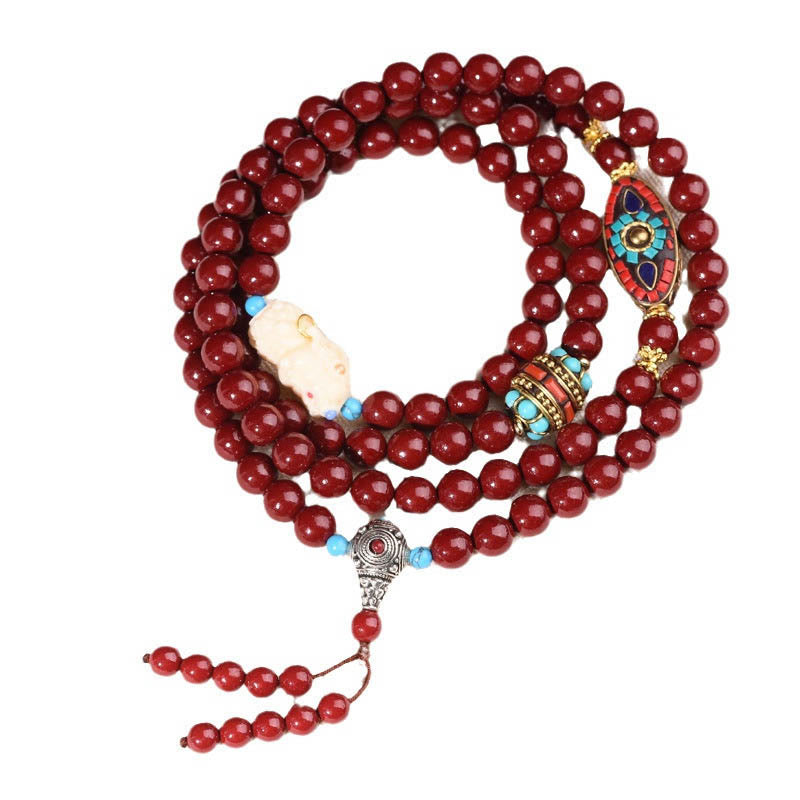 8mm Zinnober Bodhisattva Tara Ruhe Armband Mala
