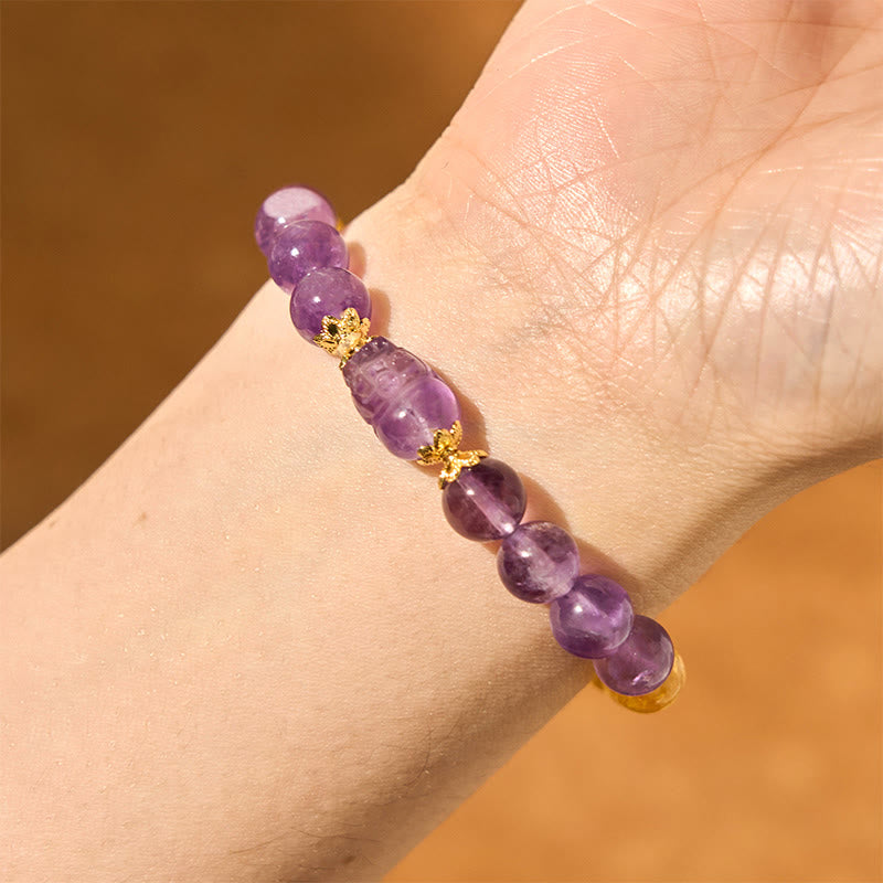 8 mm Citrin-Amethyst-Pixiu-Wohlstandsarmband
