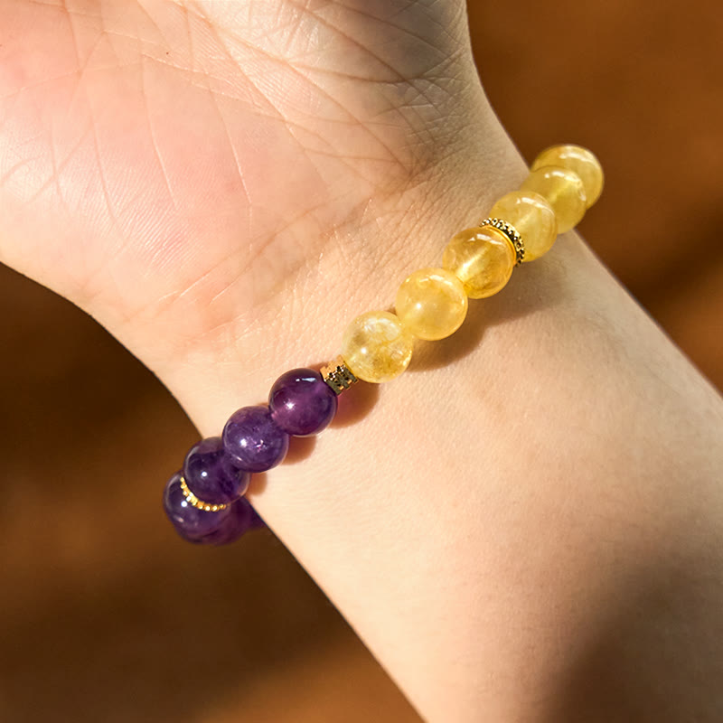 8 mm Citrin-Amethyst-Spirituelles Armband für Achtsamkeit