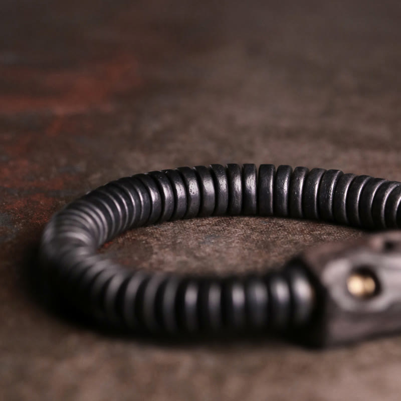 8 mm klassisches Ebenholz-Balance-Armband mit Löchern zur Erdung
