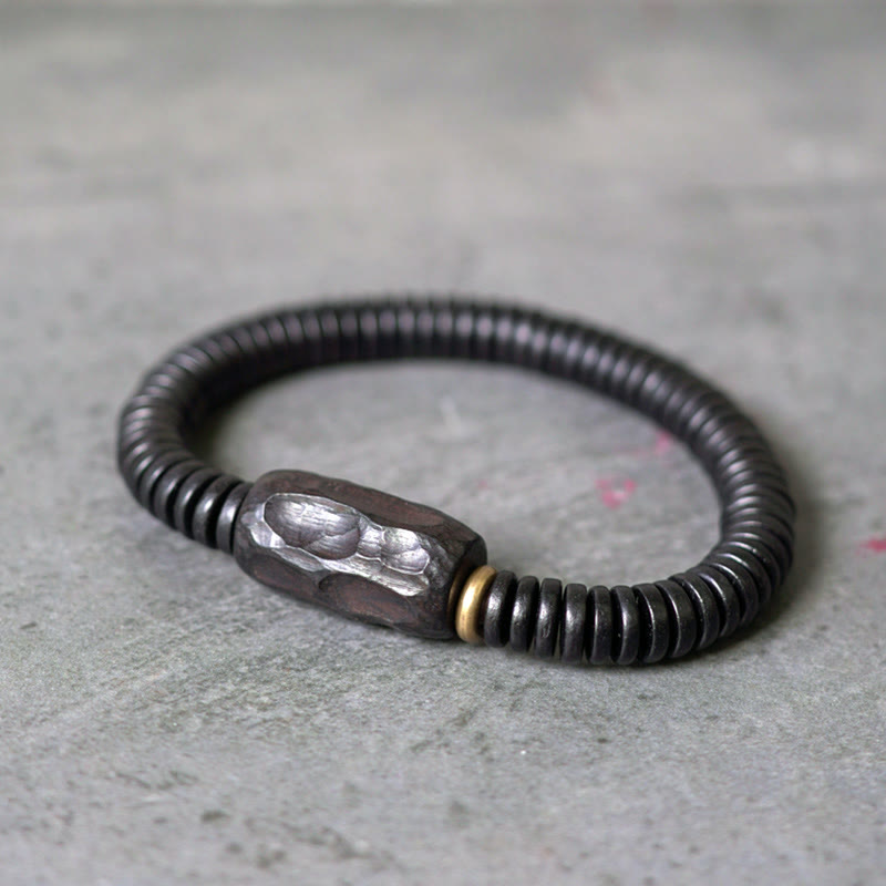 8 mm klassisches Ebenholz-Balance-Armband mit Löchern zur Erdung