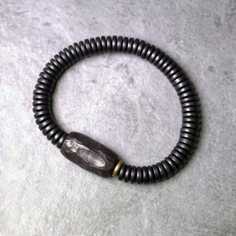 8 mm klassisches Ebenholz-Balance-Armband mit Löchern zur Erdung