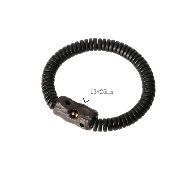 8 mm klassisches Ebenholz-Balance-Armband mit Löchern zur Erdung