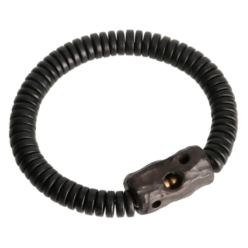 8 mm klassisches Ebenholz-Balance-Armband mit Löchern zur Erdung